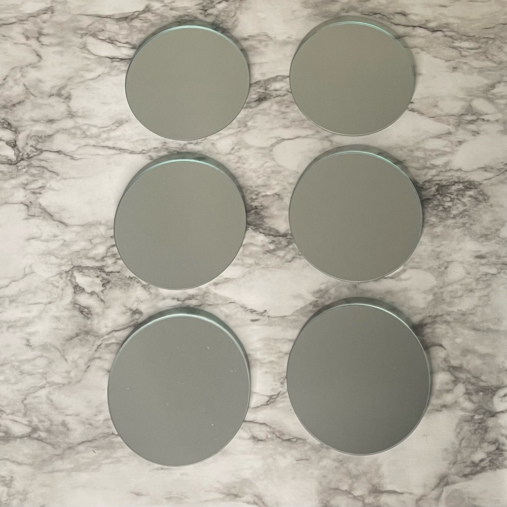 6 Glass Candles stands.